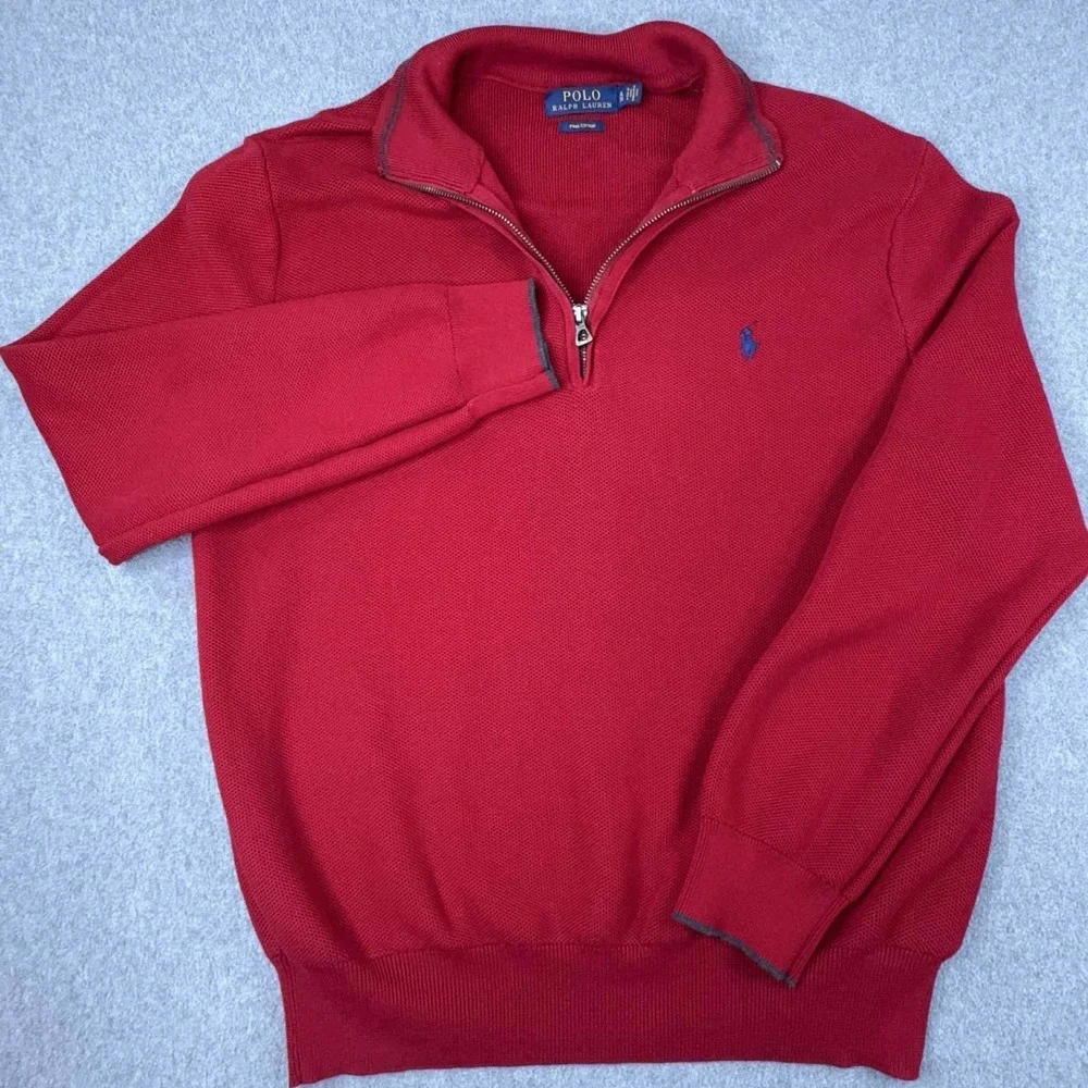 Polo Ralph Lauren Cotton Mesh 1/4 Zip Pullover Sweater Men's Size XL Pony Preppy